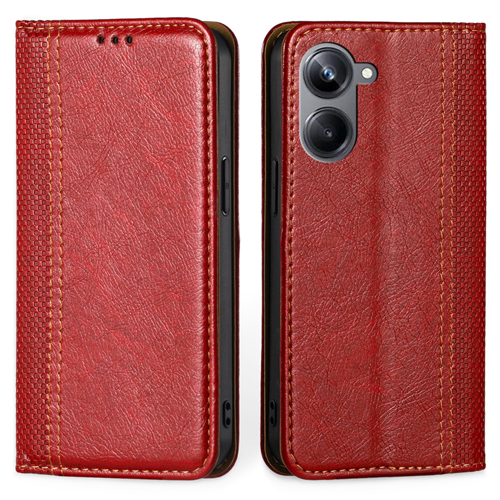 For Realme 10 Pro 5G Plaid Pattern PU Leather Stand Case Card Holder Magnetic Auto-closed Phone Cover For Realme 10 Pro 5G Plaid Pattern PU Leather Stand Case Card Holder Magnetic Auto-closed Phone Cover